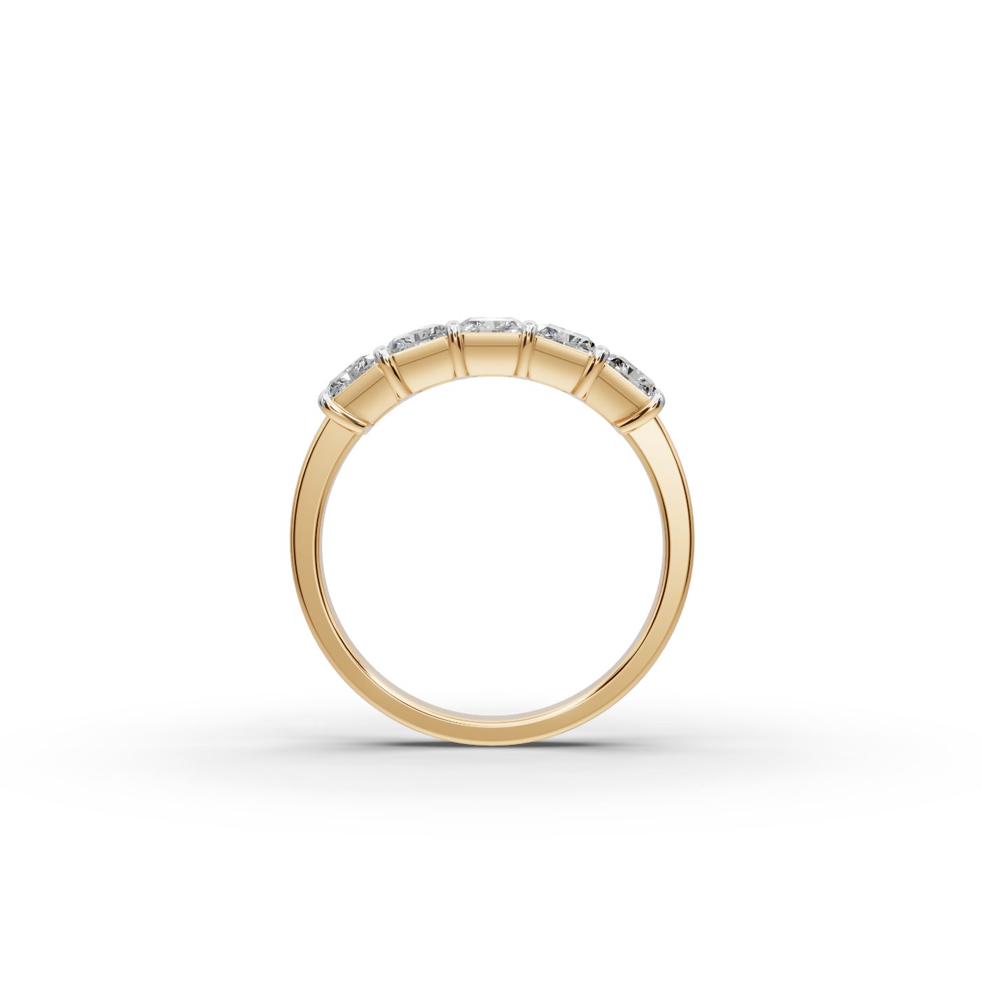 Majestic Trail Radiant Lab-Grown Diamond Five Stone Ring in yellow gold