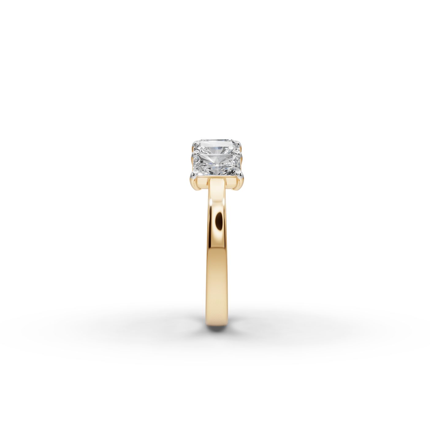 Majestic Trail Radiant Lab-Grown Diamond Five Stone Ring in yellow gold