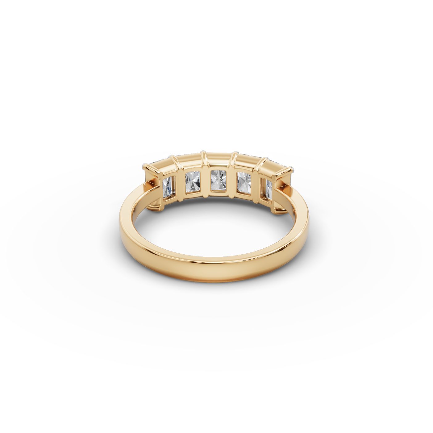 Majestic Trail Radiant Lab-Grown Diamond Five Stone Ring in yellow gold