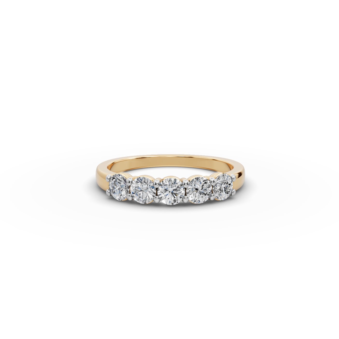 Opulent Muse Round Lab-Grown Diamond Five Stone Ring in yellow gold, set with lab-grown diamonds