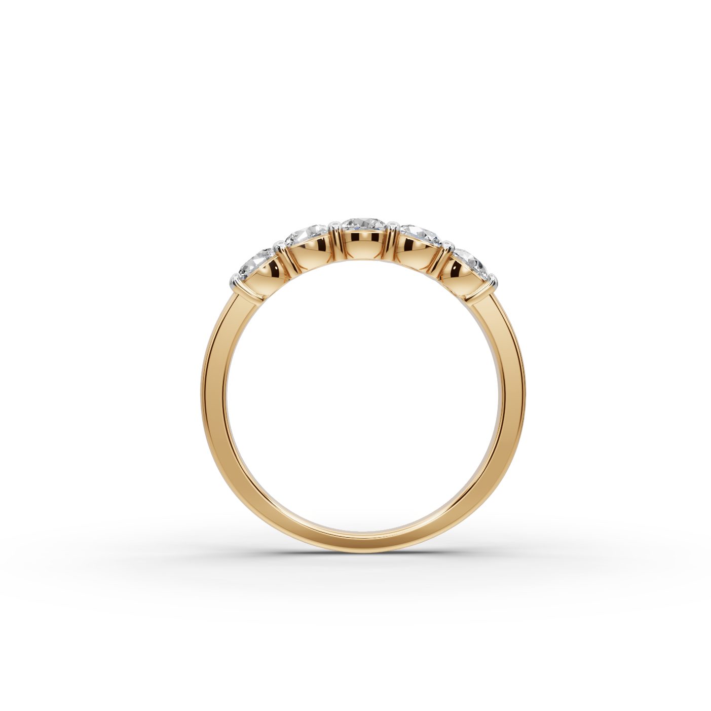 Opulent Muse Round Lab-Grown Diamond Five Stone Ring in yellow gold