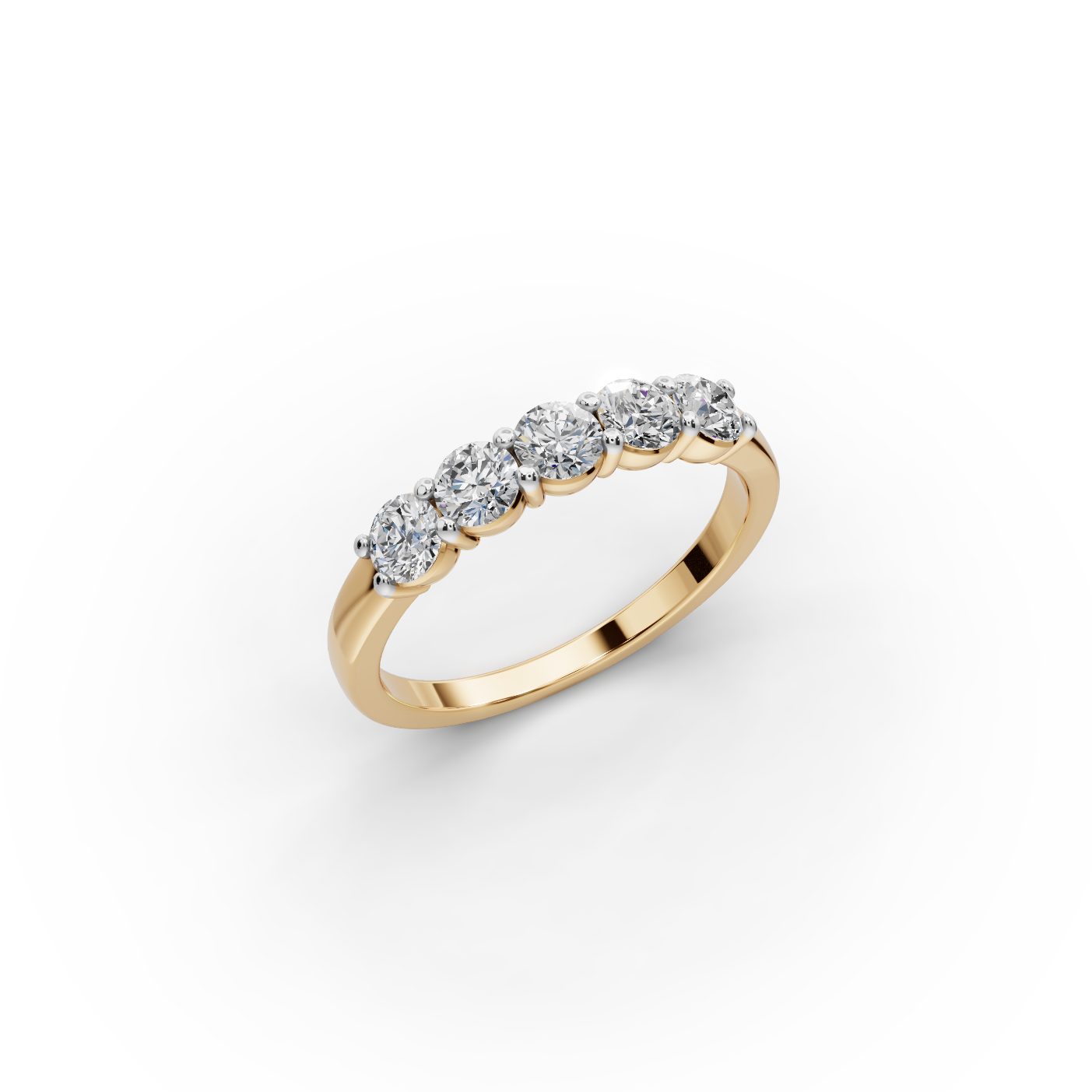 Opulent Muse Round Lab-Grown Diamond Five Stone Ring in yellow gold
