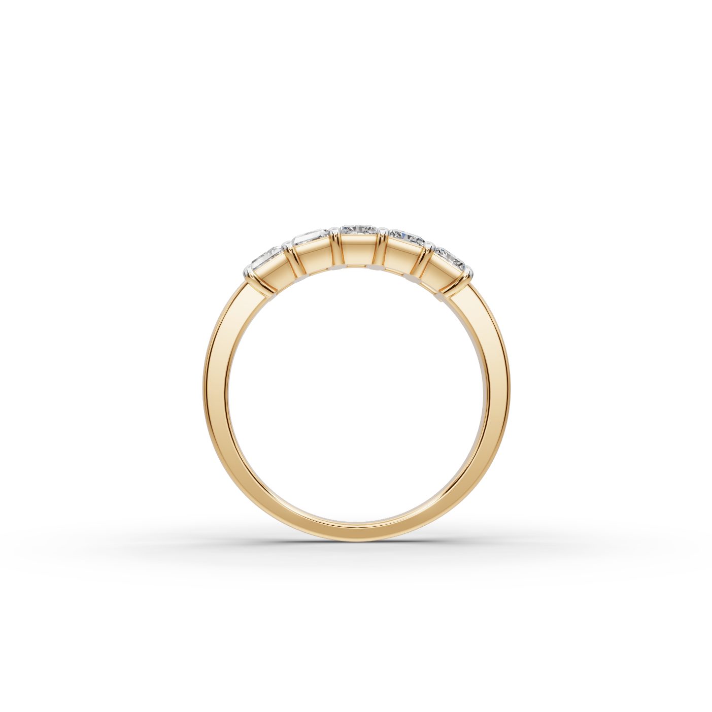 Delicate Sparkle Radiant Lab-Grown Diamond Five Stone Ring in yellow gold