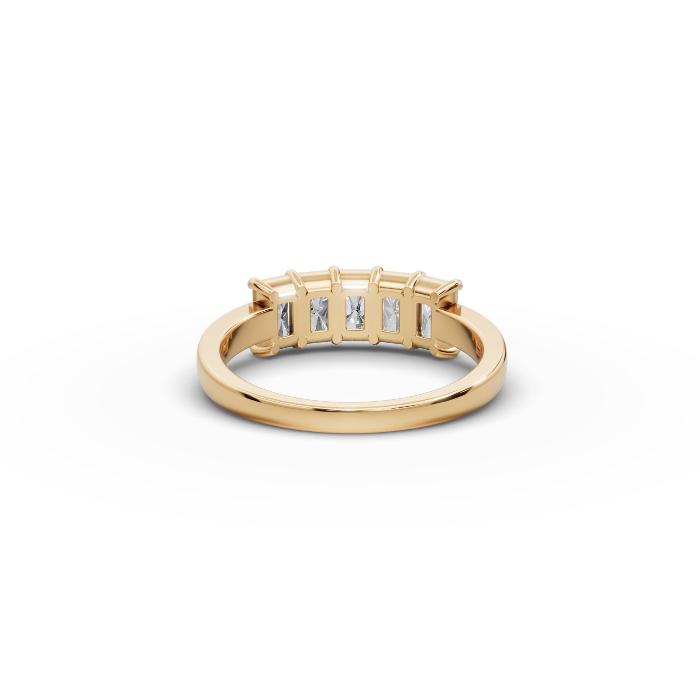 Delicate Sparkle Radiant Lab-Grown Diamond Five Stone Ring in yellow gold