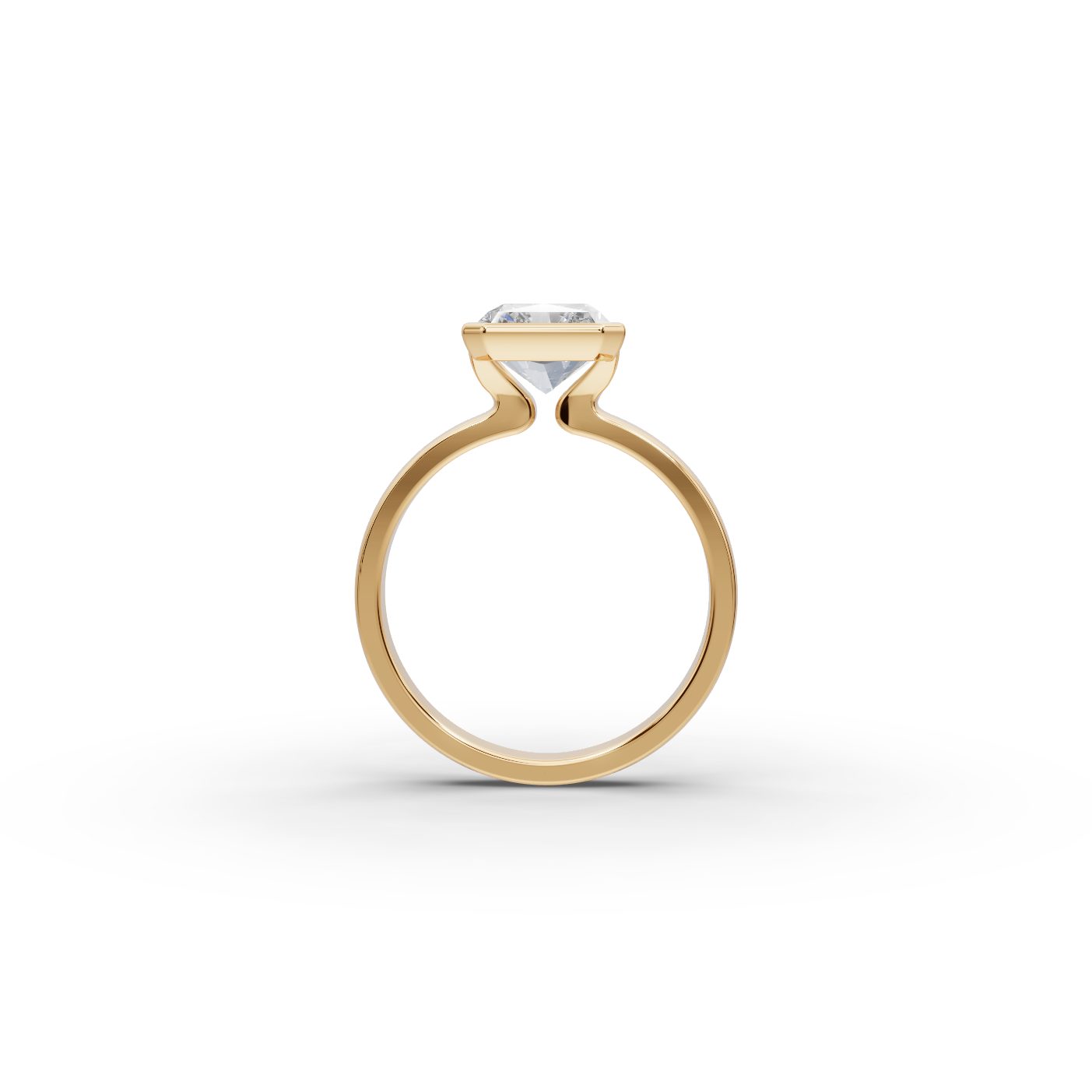 Iconic Line Radiant Lab-Grown Diamond Solitaire Ring in yellow gold