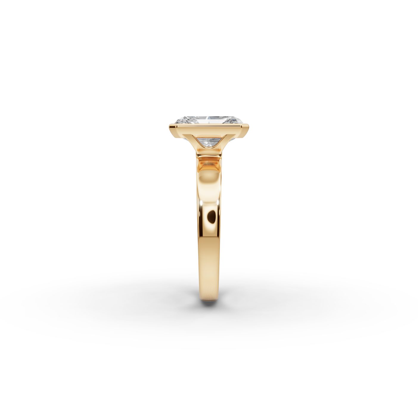 Iconic Line Radiant Lab-Grown Diamond Solitaire Ring in yellow gold