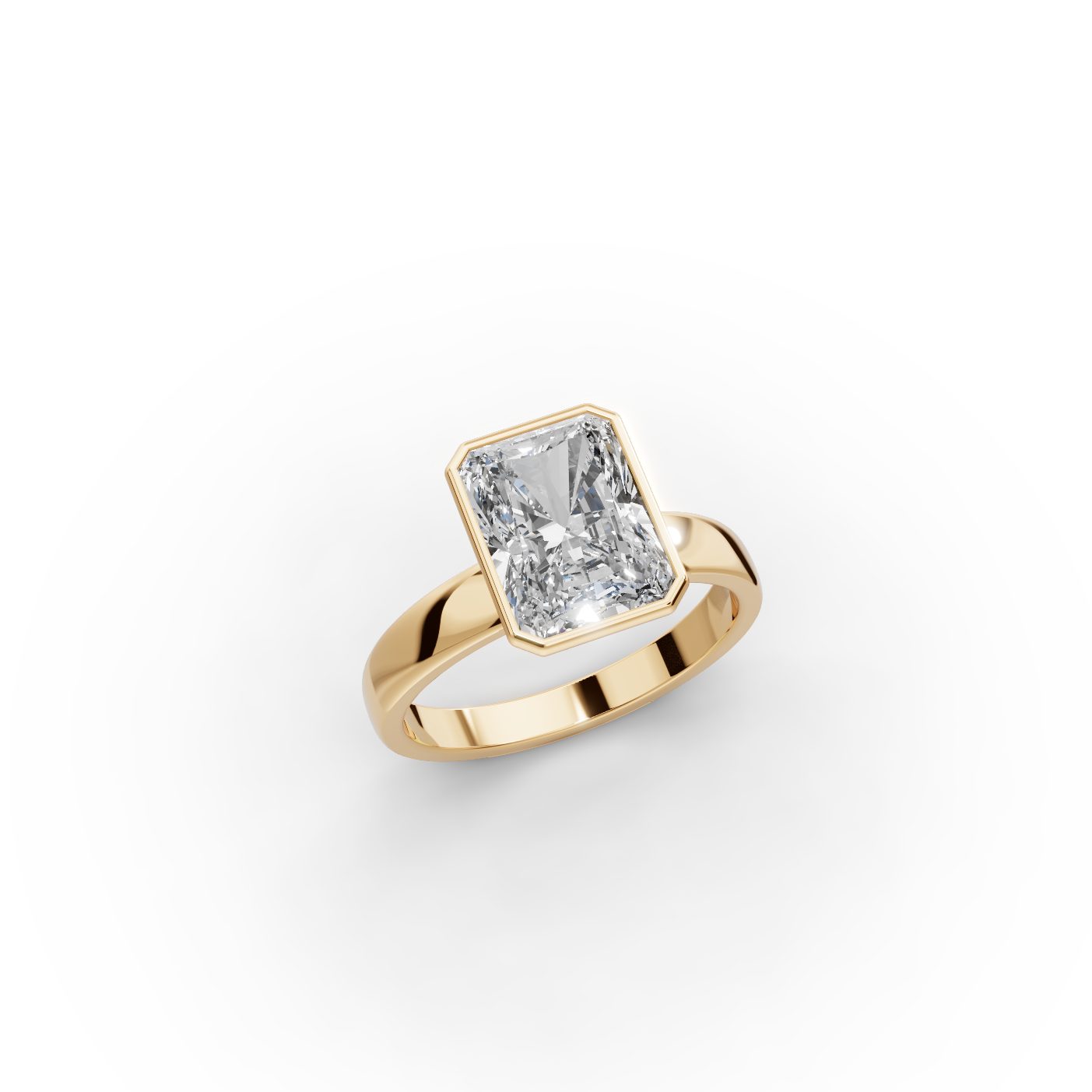 Iconic Line Radiant Lab-Grown Diamond Solitaire Ring in yellow gold