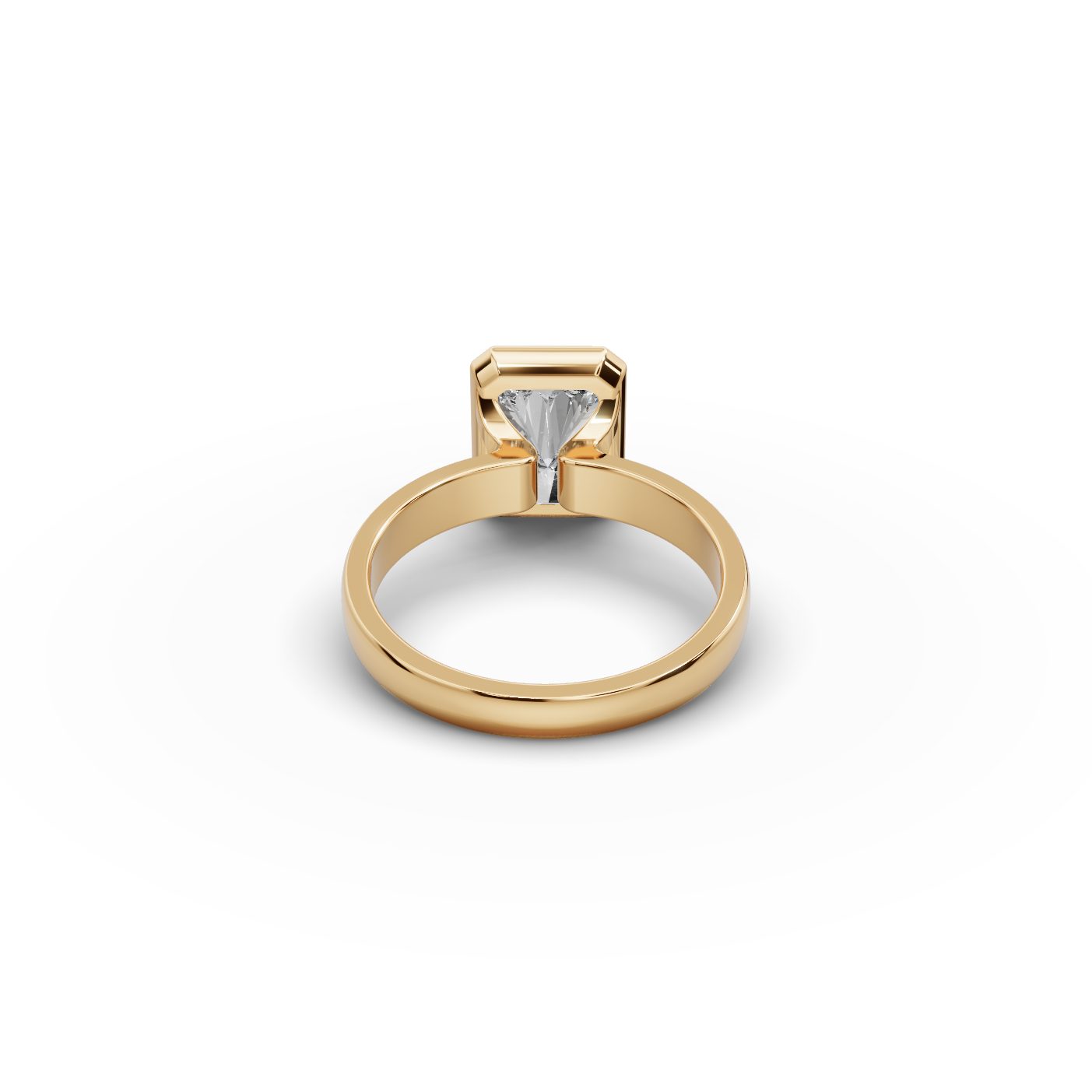 Iconic Line Radiant Lab-Grown Diamond Solitaire Ring in yellow gold