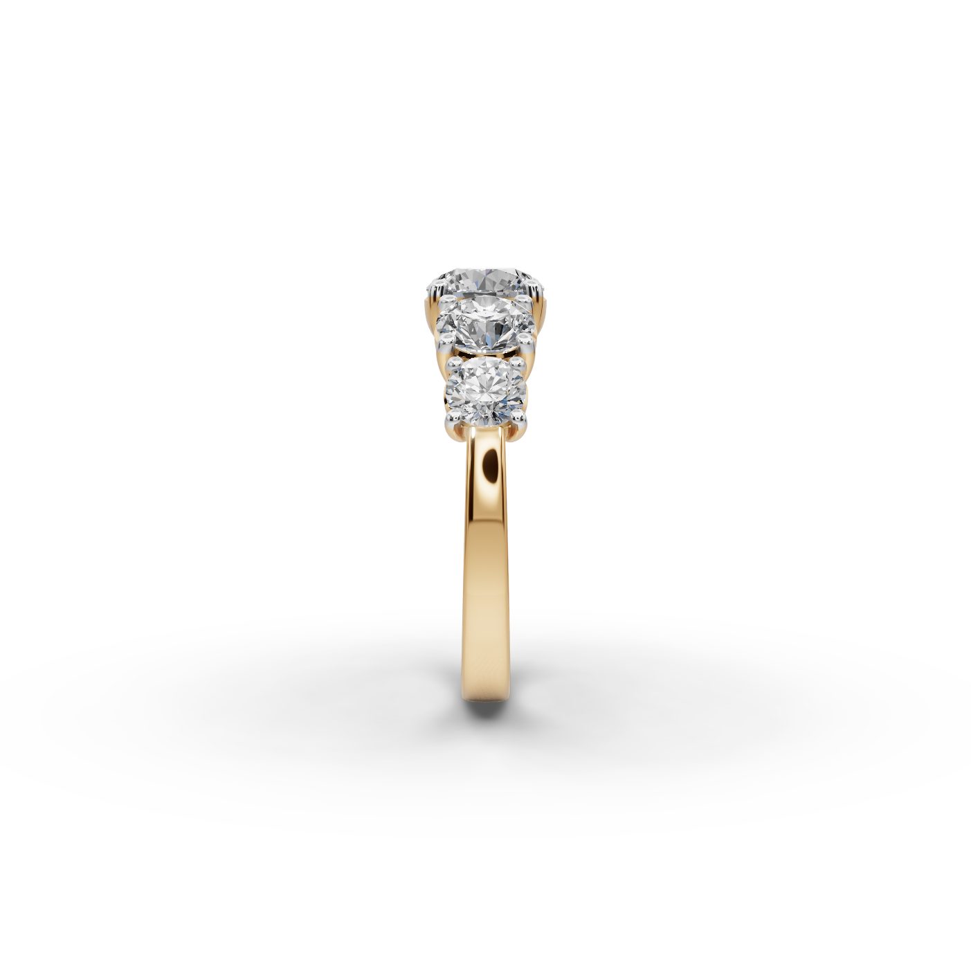 Morning Dew Round Lab-Grown Diamond Five Stone Ring in yellow gold