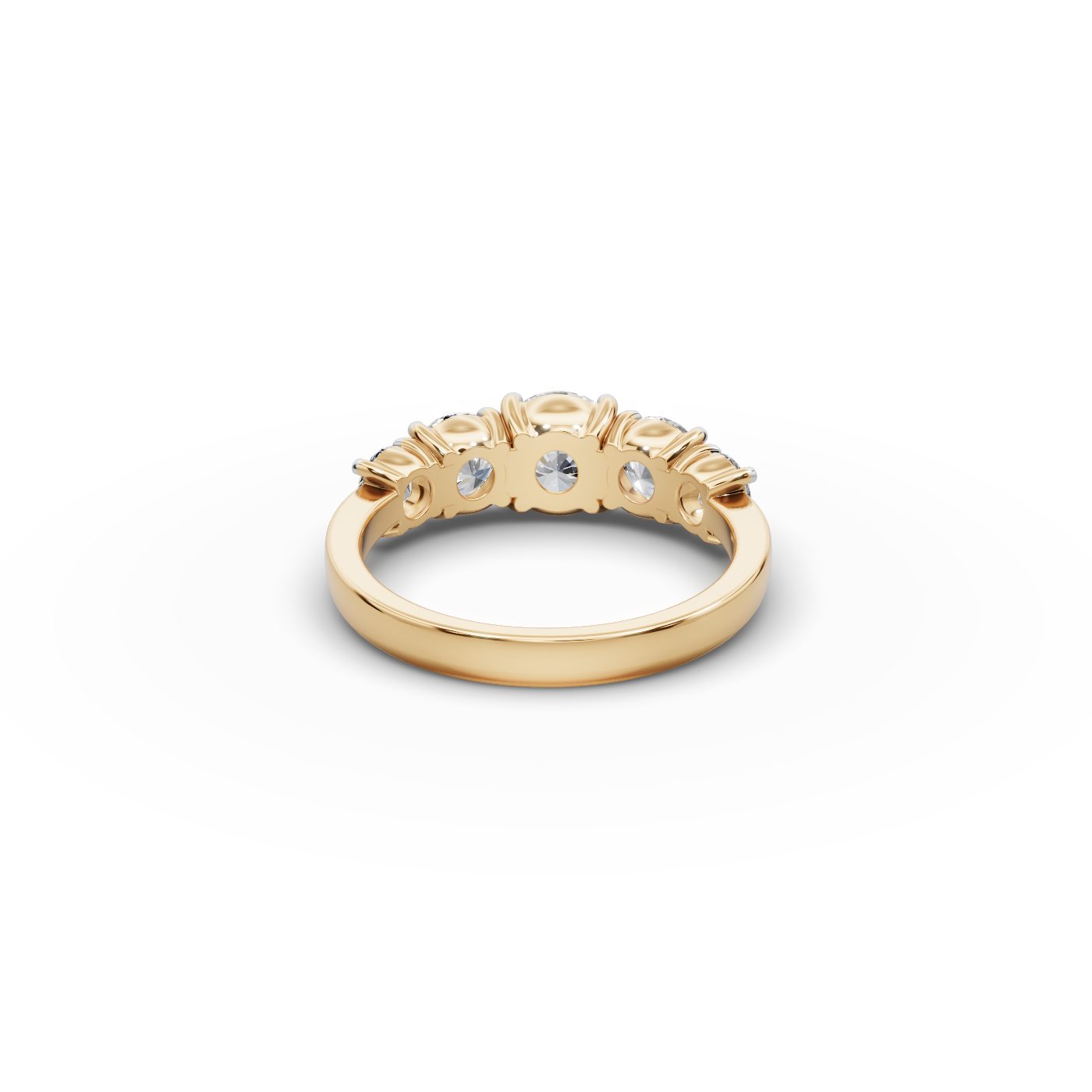 Morning Dew Round Lab-Grown Diamond Five Stone Ring in yellow gold