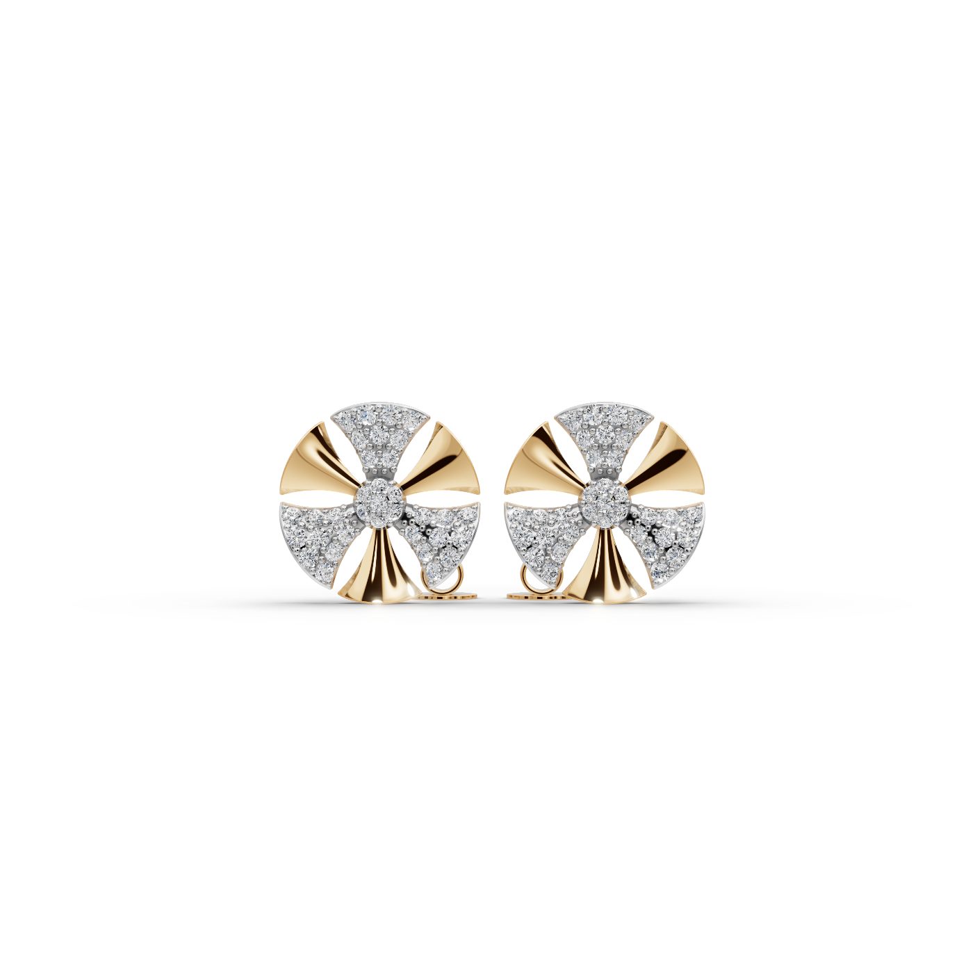 Everlasting Aura Round Lab-Grown Diamond Studs Earring in yellow gold