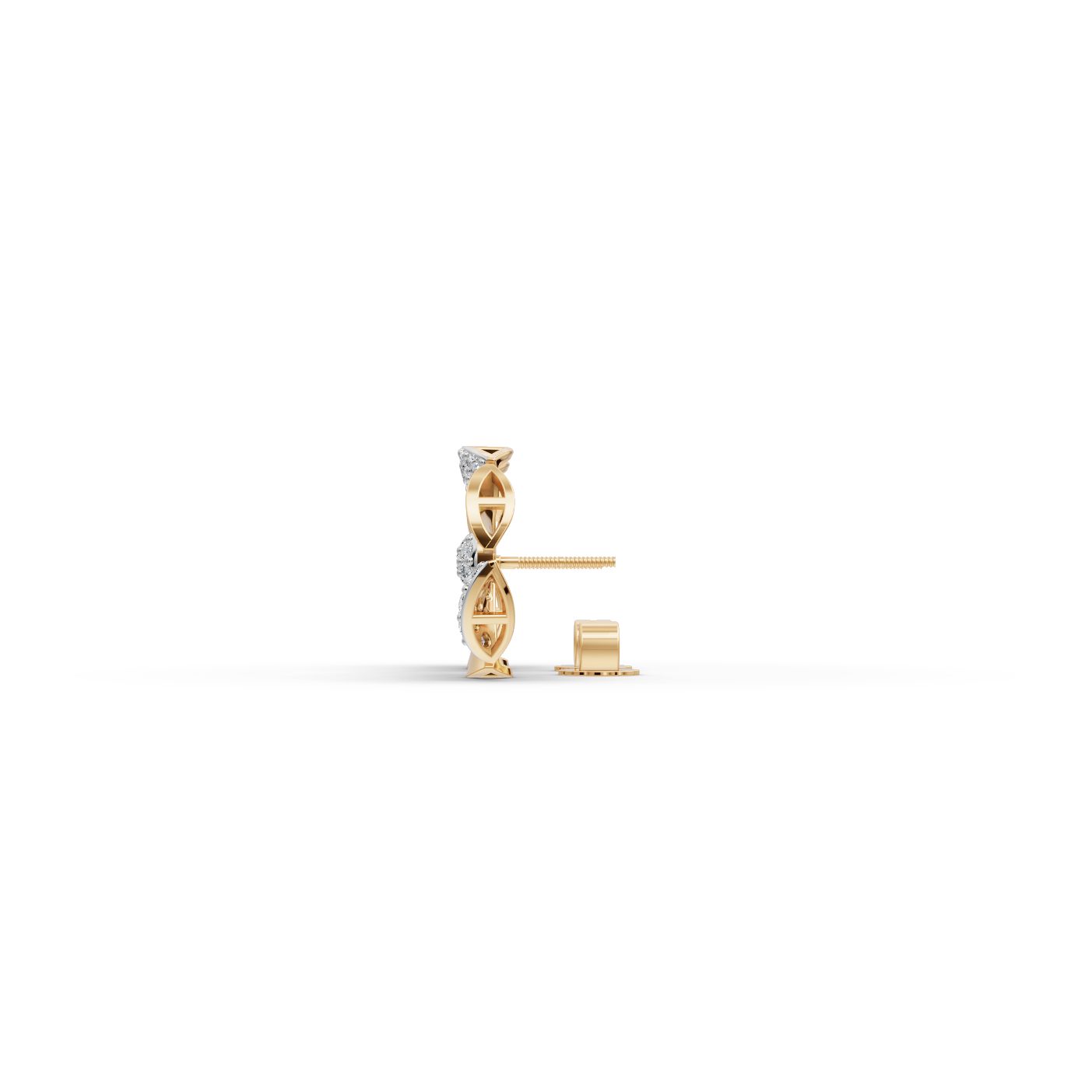 Everlasting Aura Round Lab-Grown Diamond Studs Earring in yellow gold