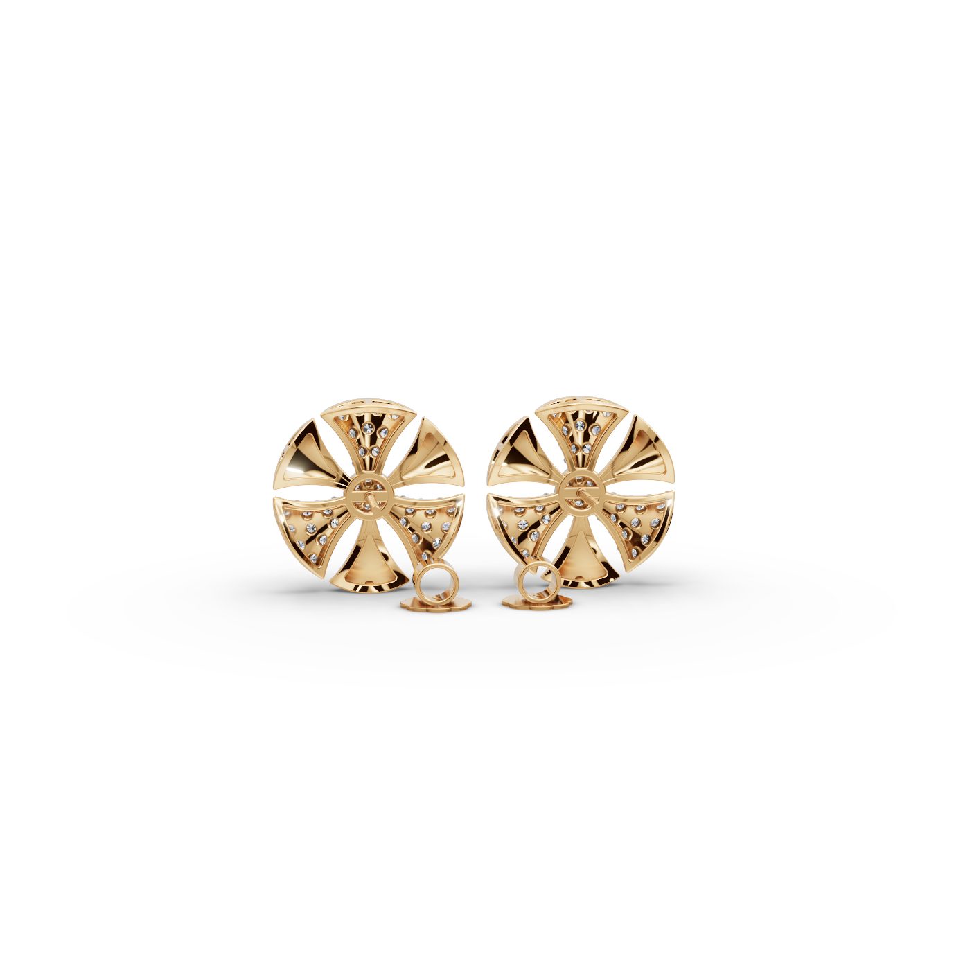 Everlasting Aura Round Lab-Grown Diamond Studs Earring in yellow gold
