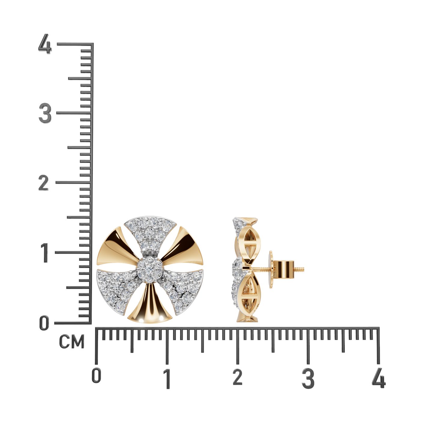 Everlasting Aura Round Lab-Grown Diamond Studs Earring in yellow gold