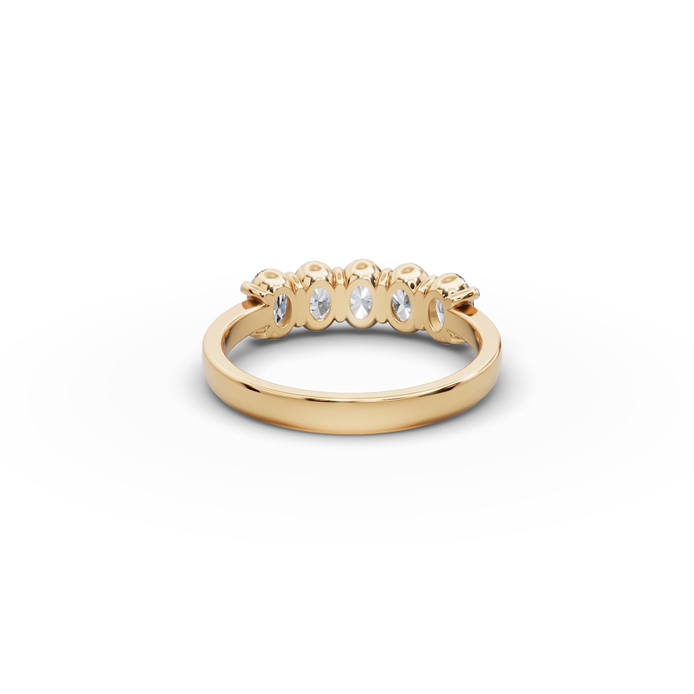 Pristine Dew Oval Lab-Grown Diamond Five Stone Ring in yellow gold
