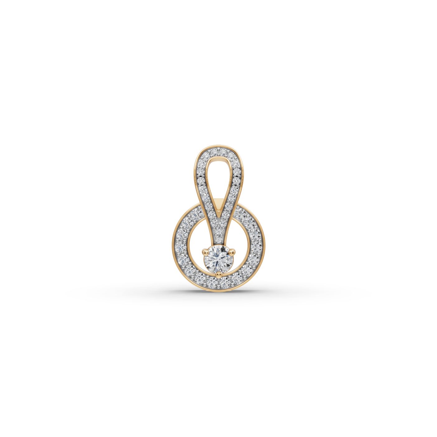 Delicate Glow Round Lab-Grown Diamond Solitaire Pendant in yellow gold, set with lab-grown diamonds