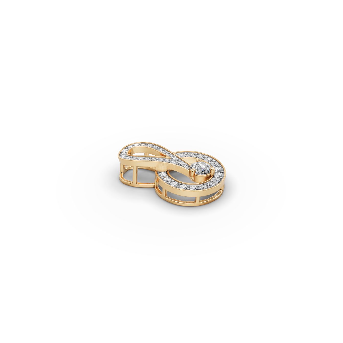 Delicate Glow Round Lab-Grown Diamond Solitaire Pendant in yellow gold