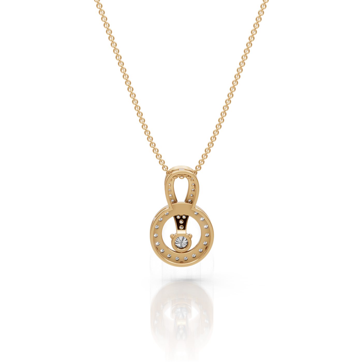 Delicate Glow Round Lab-Grown Diamond Solitaire Pendant in yellow gold