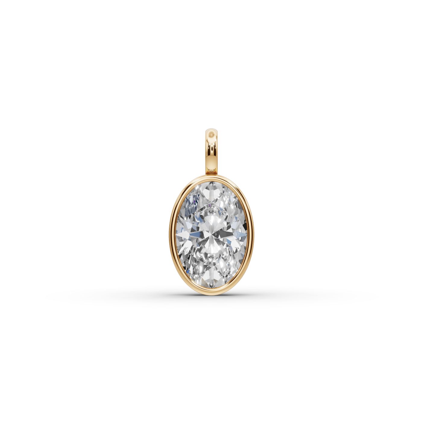 Timeless Ember Oval Lab-Grown Diamond Solitaire Pendant in yellow gold, set with lab-grown diamonds