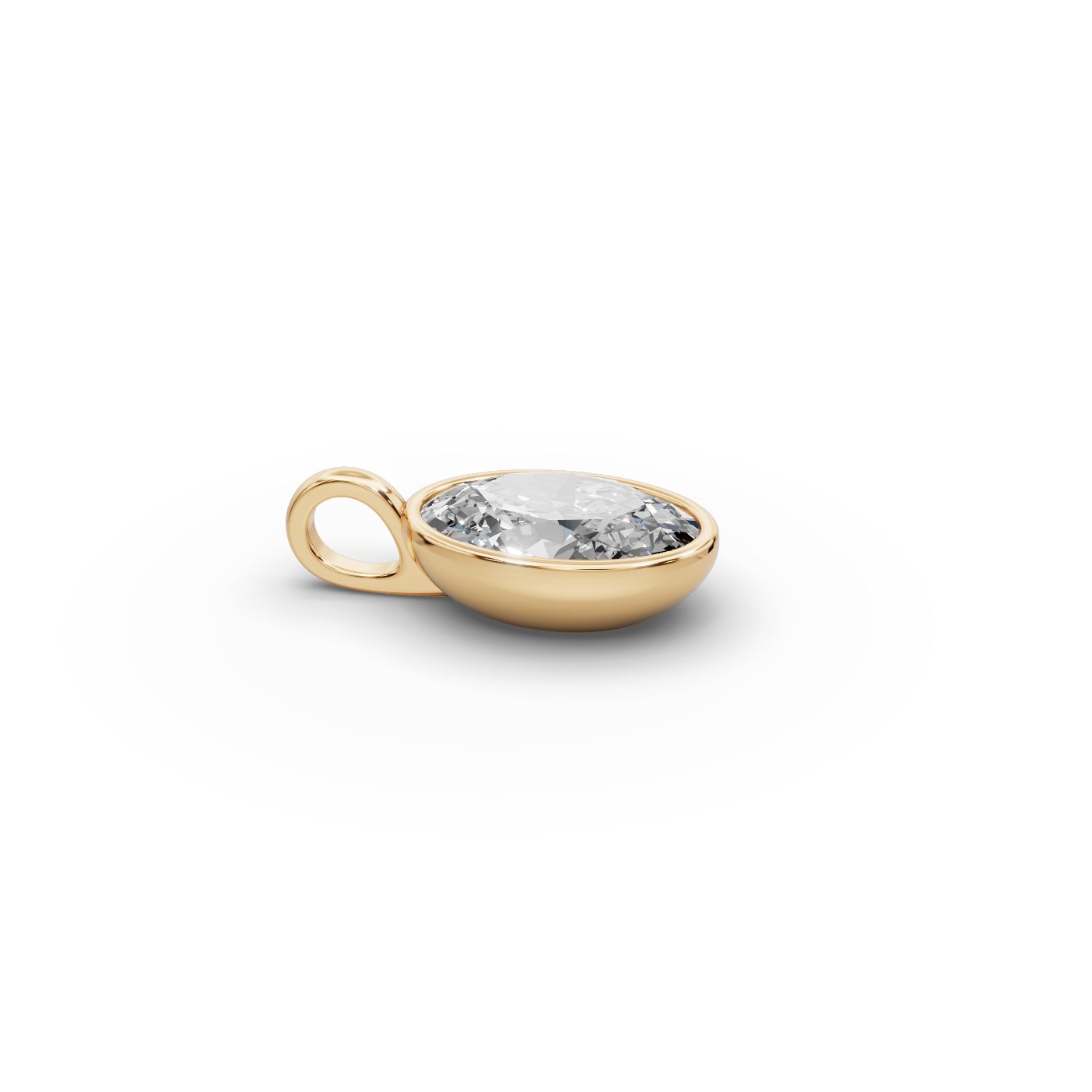 Timeless Ember Oval Lab-Grown Diamond Solitaire Pendant in yellow gold