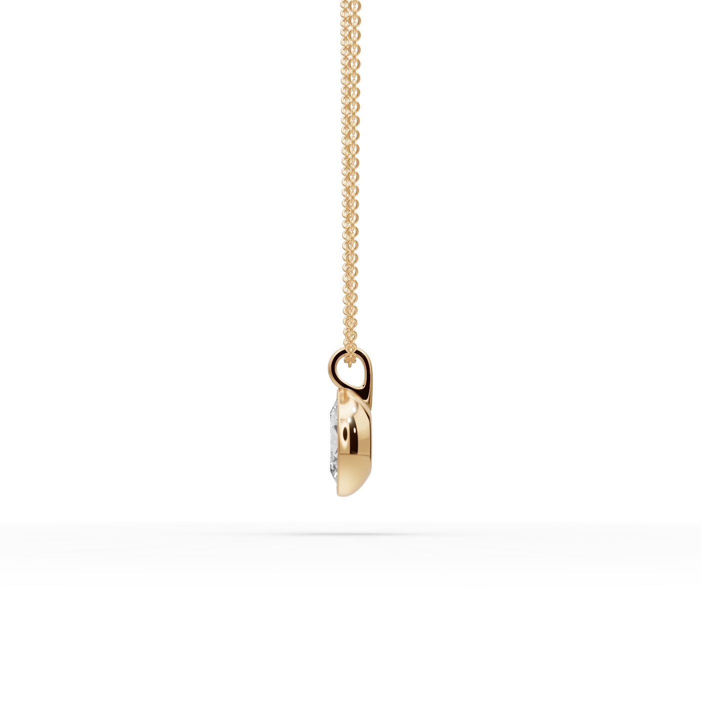 Timeless Ember Oval Lab-Grown Diamond Solitaire Pendant in yellow gold