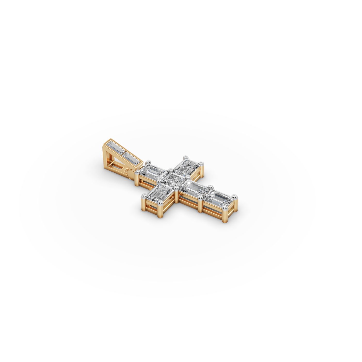 Opulent Reverie Cross Lab-Grown Diamond Pendant in yellow gold