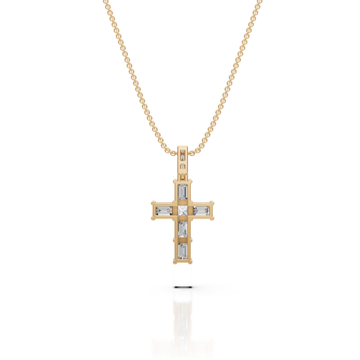 Opulent Reverie Cross Lab-Grown Diamond Pendant in yellow gold