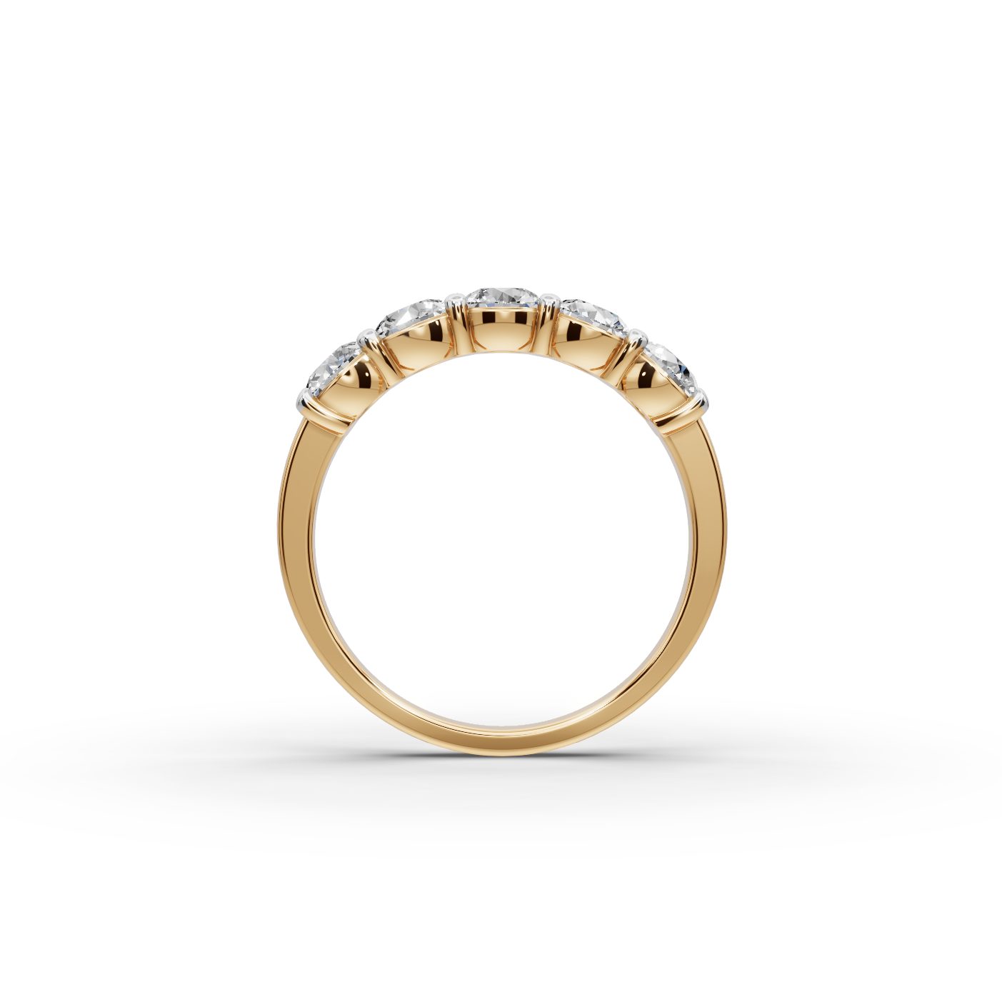 Everlasting Signature Round Lab-Grown Diamond Five Stone Ring in yellow gold