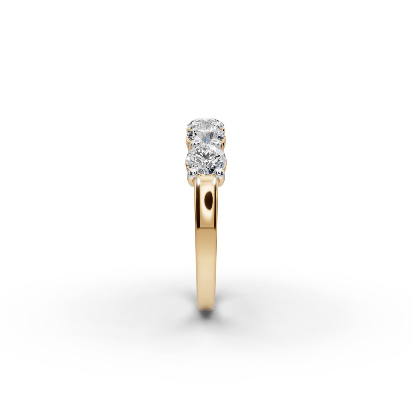 Everlasting Signature Round Lab-Grown Diamond Five Stone Ring in yellow gold