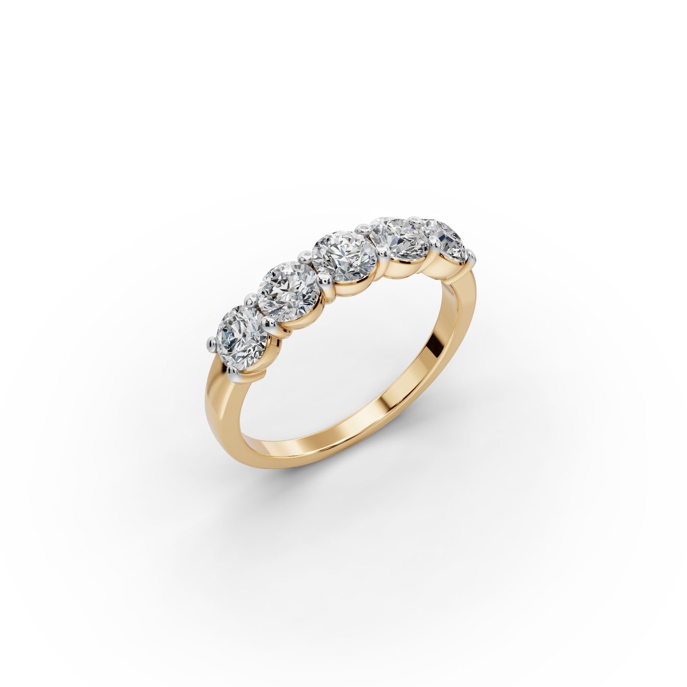 Everlasting Signature Round Lab-Grown Diamond Five Stone Ring in yellow gold