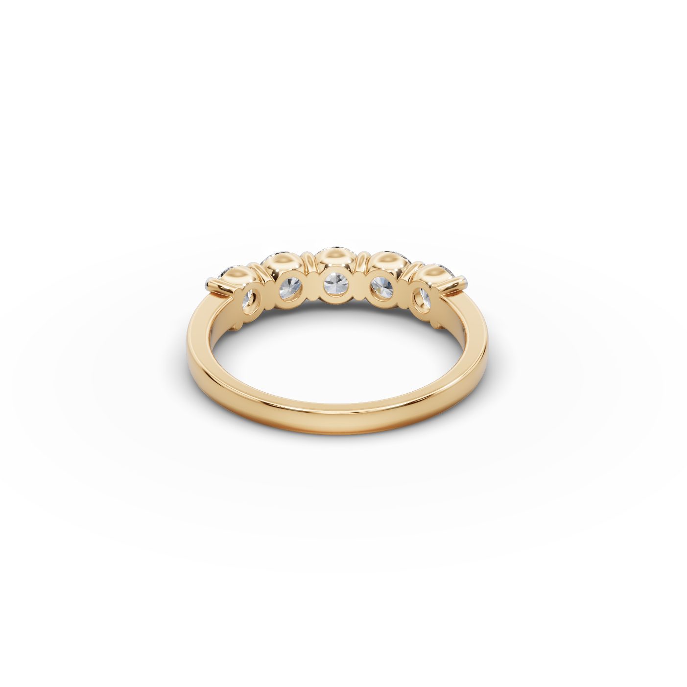 Everlasting Signature Round Lab-Grown Diamond Five Stone Ring in yellow gold