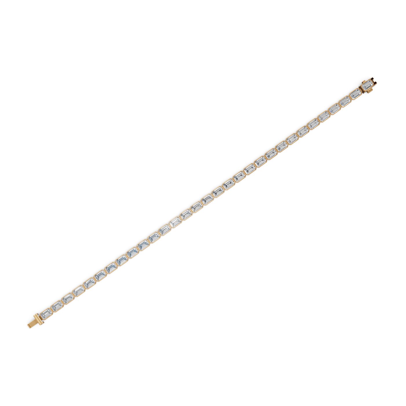 Regal Ember Emerald Lab-Grown Diamond Tennis Bracelet in yellow gold