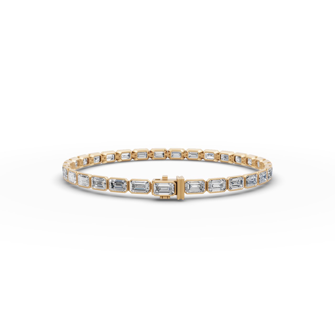 Regal Ember Emerald Lab-Grown Diamond Tennis Bracelet in yellow gold
