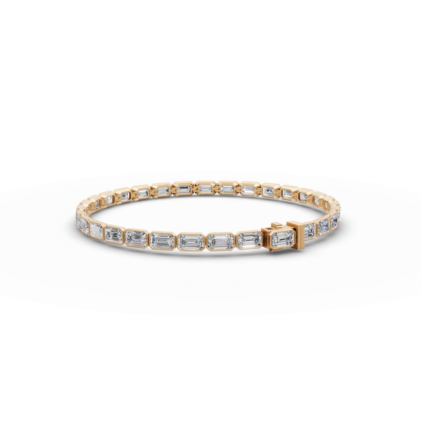 Regal Ember Emerald Lab-Grown Diamond Tennis Bracelet in yellow gold