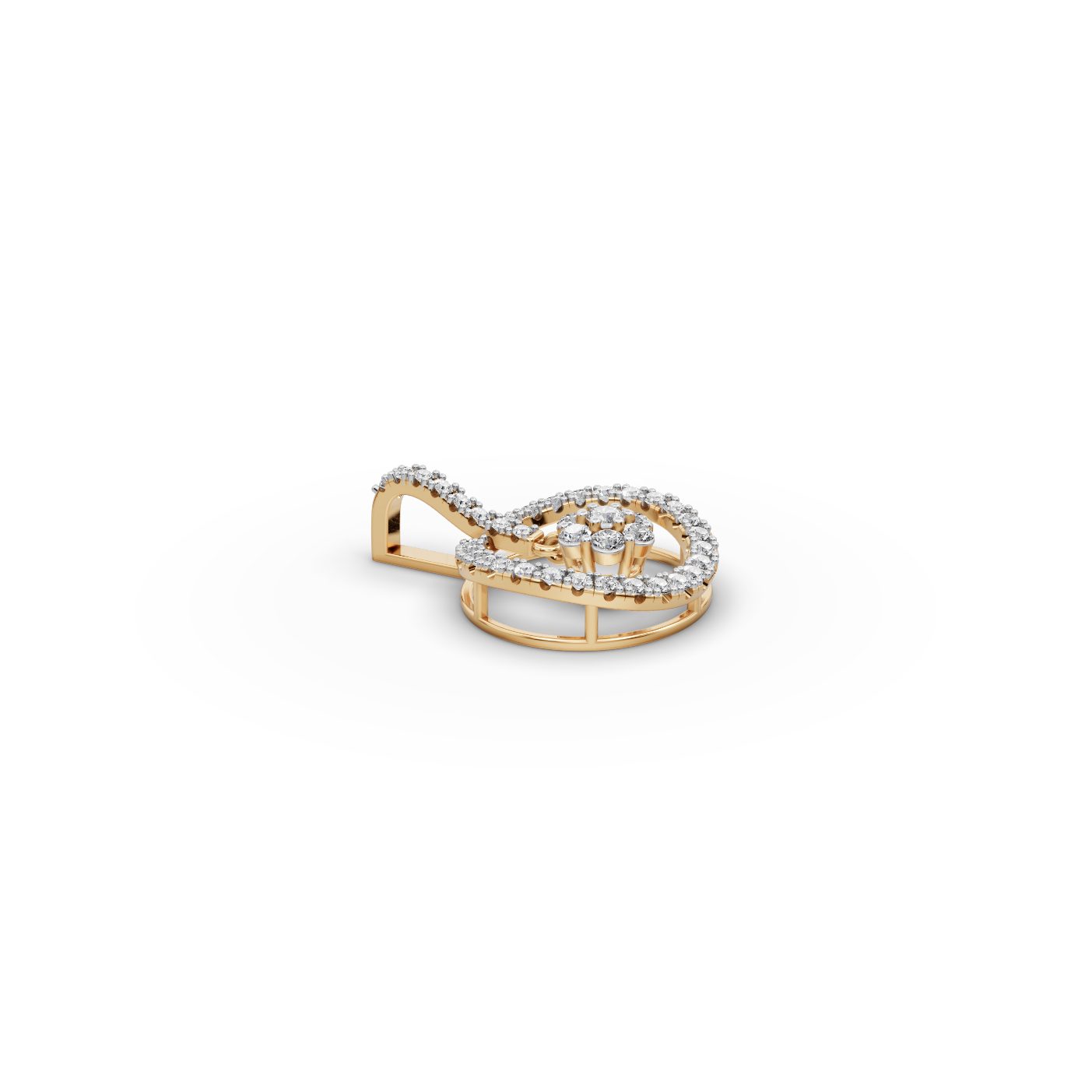 Enduring Whisper Round Lab-Grown Diamond Cluster Pendant in yellow gold