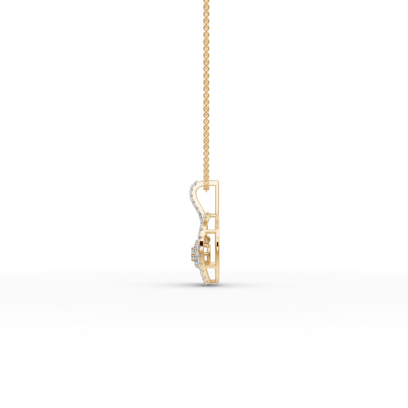 Enduring Whisper Round Lab-Grown Diamond Cluster Pendant in yellow gold