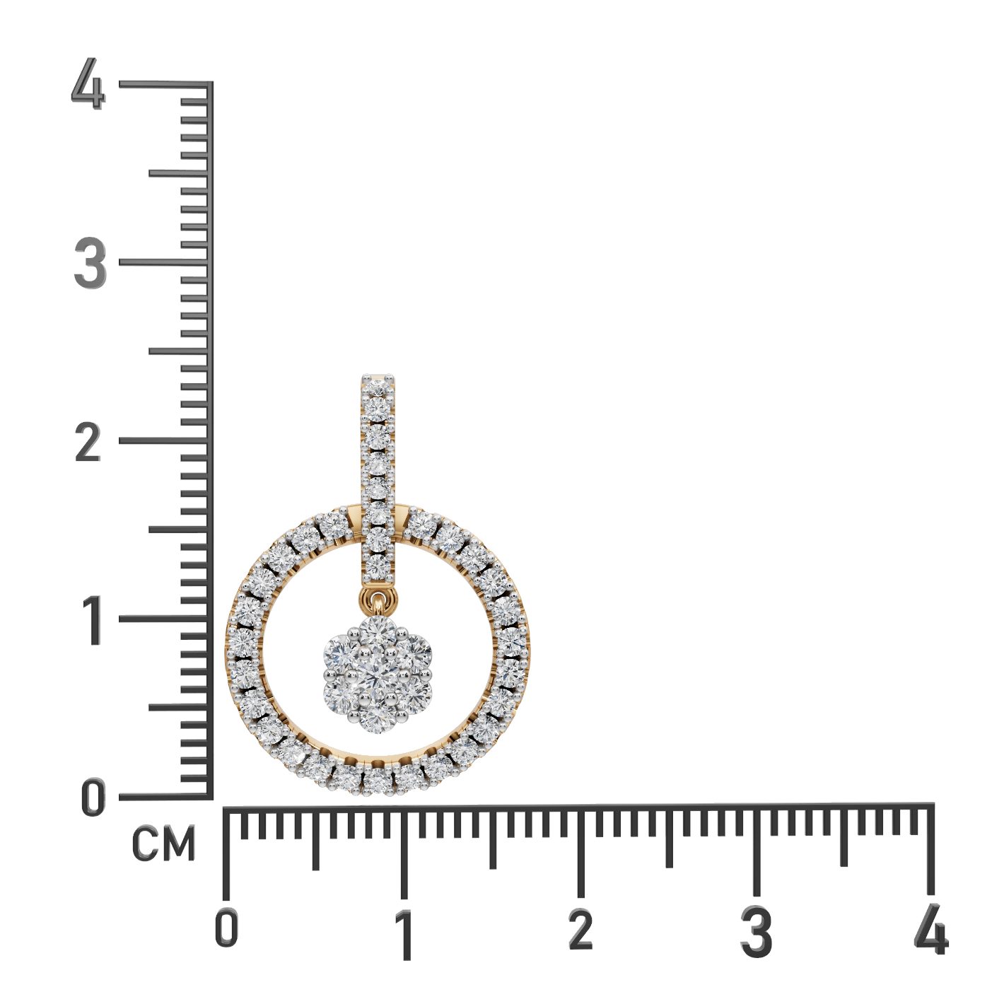 Enduring Whisper Round Lab-Grown Diamond Cluster Pendant in yellow gold