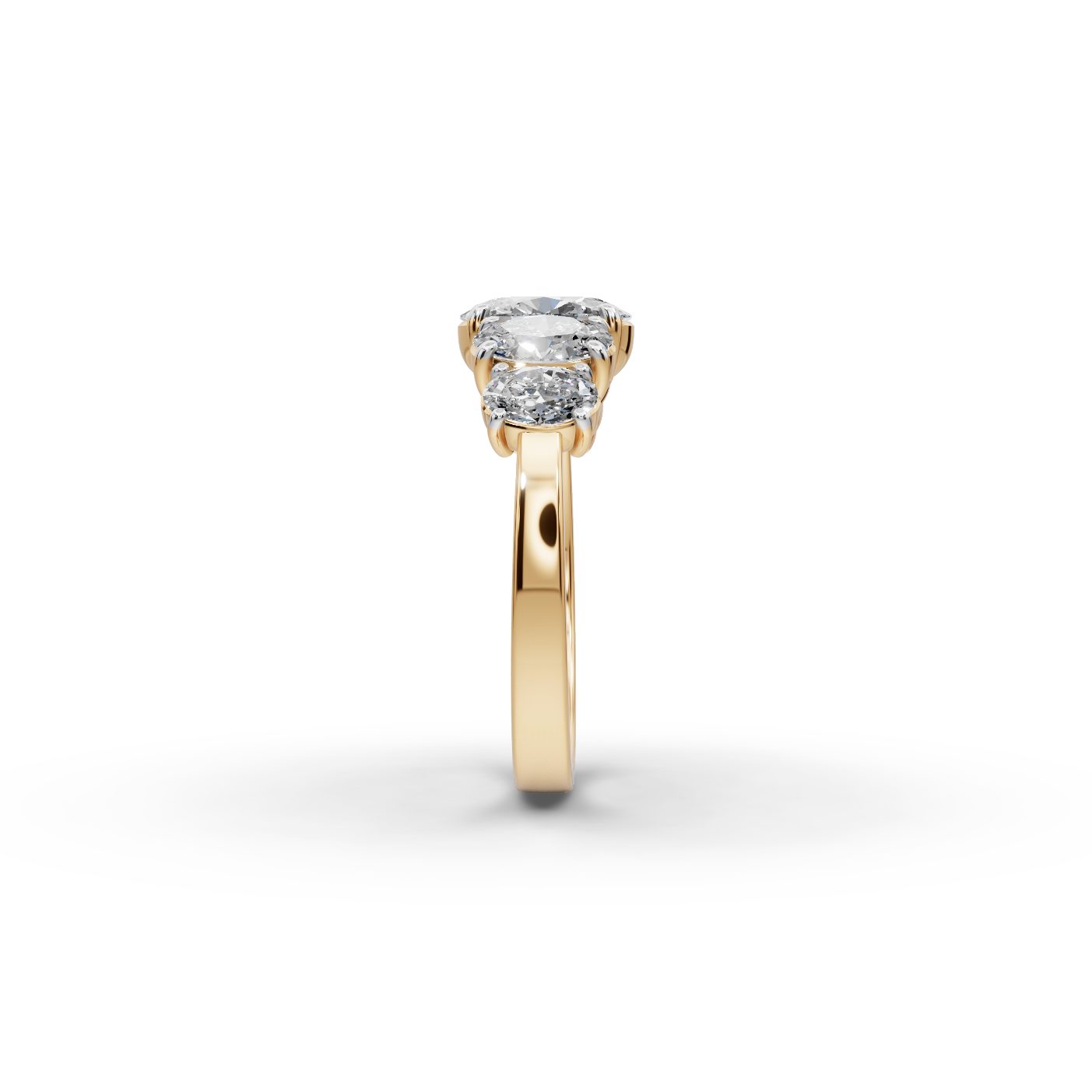 Classic Trail Oval Lab-Grown Diamond Five Stone Ring in yellow gold