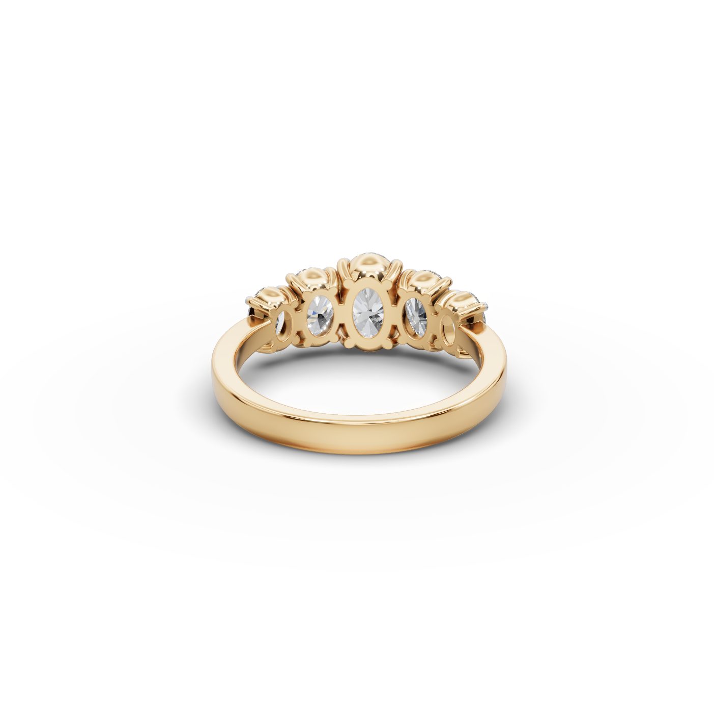 Classic Trail Oval Lab-Grown Diamond Five Stone Ring in yellow gold