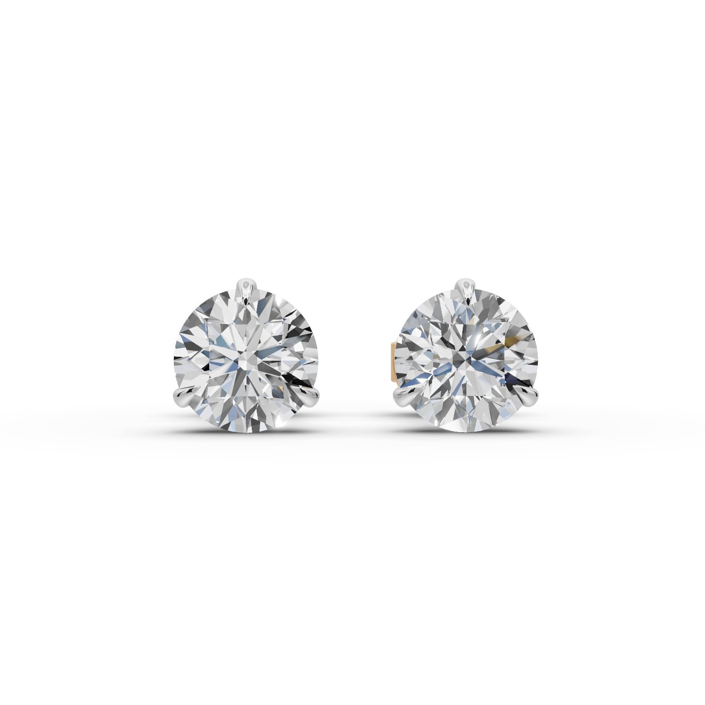 Enduring Ember Round Lab-Grown Diamond Studs Earring in yellow gold