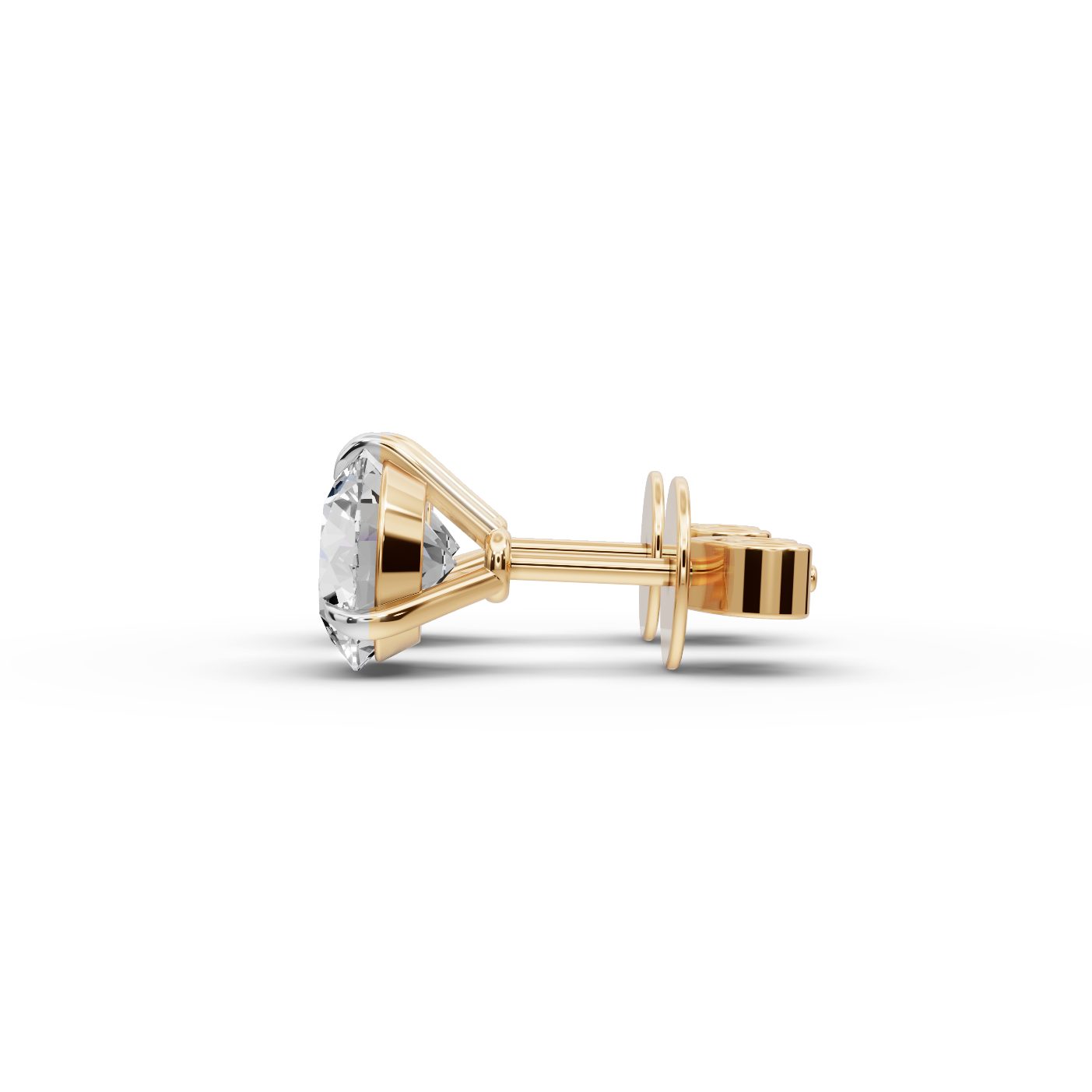 Enduring Ember Round Lab-Grown Diamond Studs Earring in yellow gold