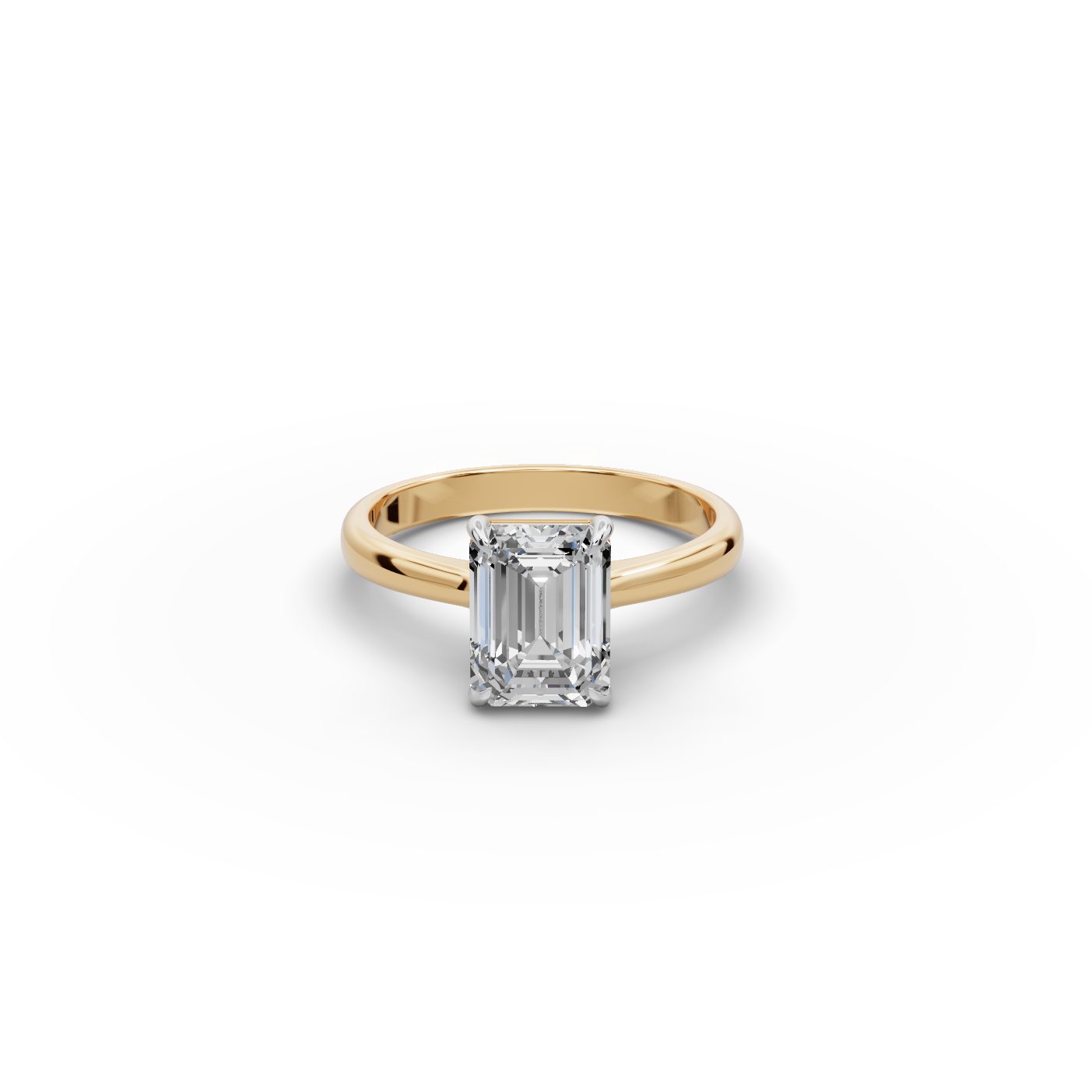 Eternal Promise Emerald Lab-Grown Diamond Solitaire Ring in yellow gold, set with lab-grown diamonds