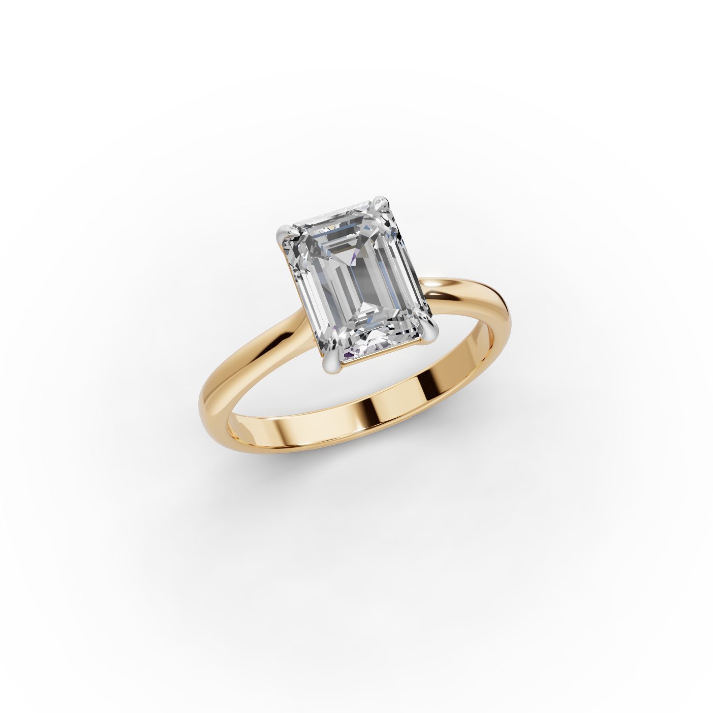 Eternal Promise Emerald Lab-Grown Diamond Solitaire Ring in yellow gold