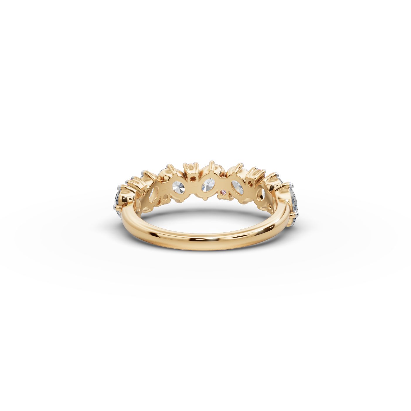 Opulent Promise Oval Lab-Grown Diamond Bands Ring in yellow gold