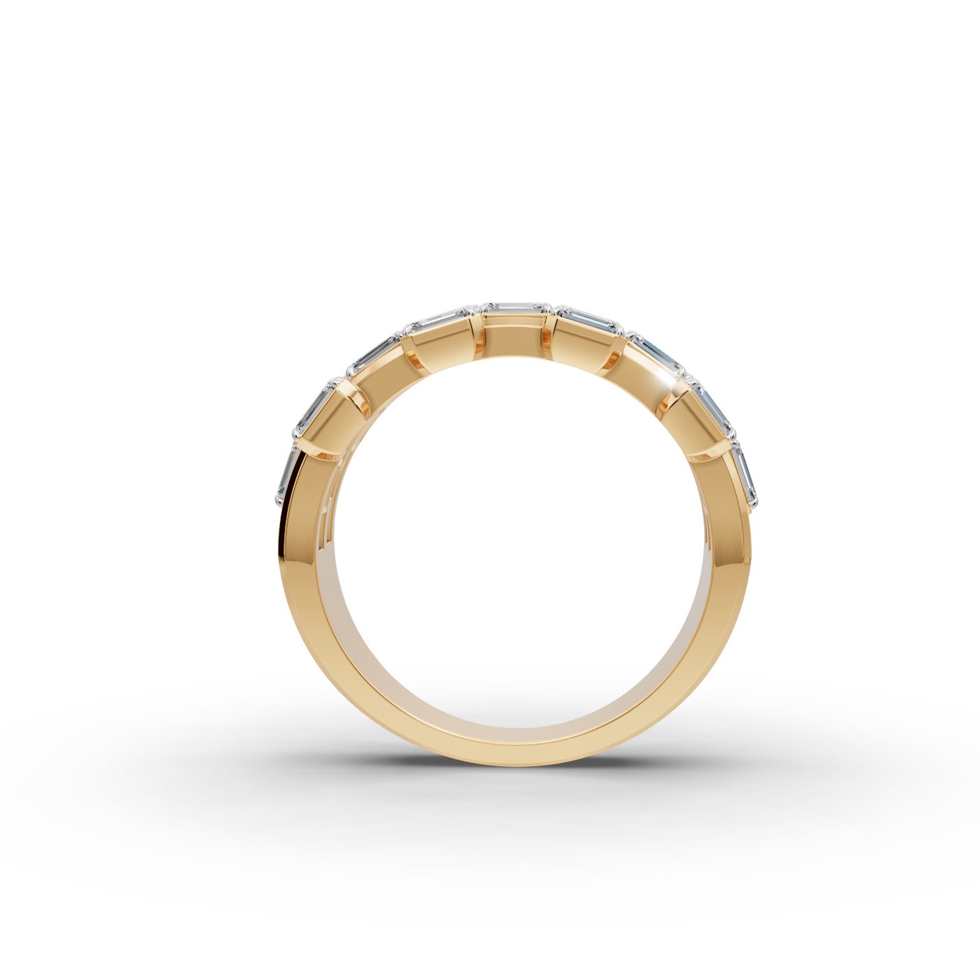 Infinite Aura Emerald Lab-Grown Diamond Bands Ring in yellow gold