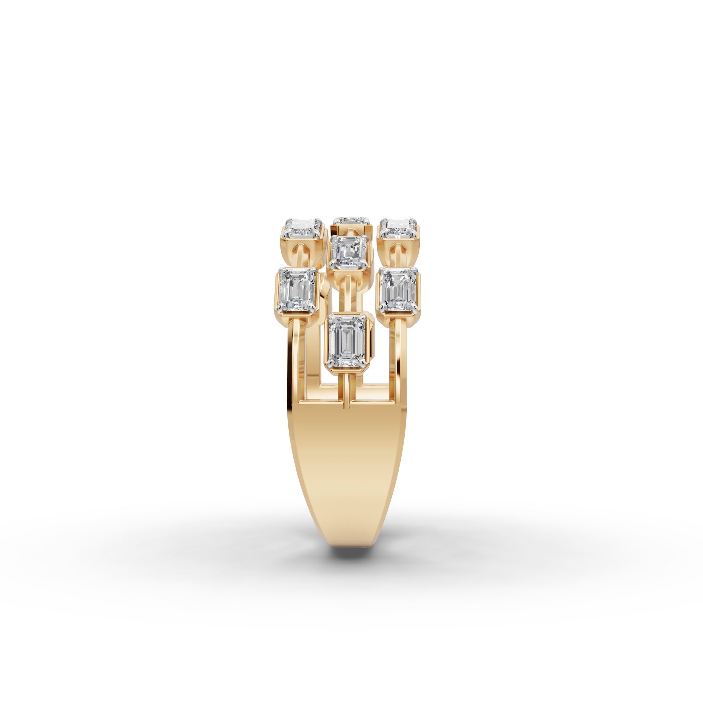 Infinite Aura Emerald Lab-Grown Diamond Bands Ring in yellow gold