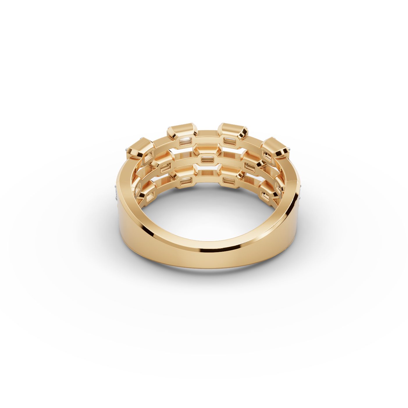 Infinite Aura Emerald Lab-Grown Diamond Bands Ring in yellow gold