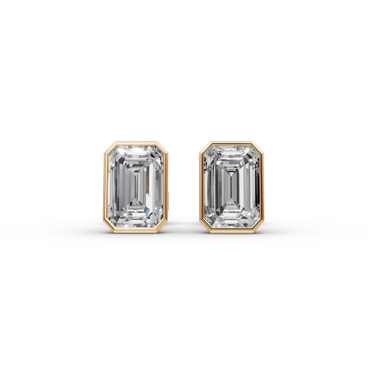 Royal Bloom Emerald Lab-Grown Diamond Studs Earring in yellow gold