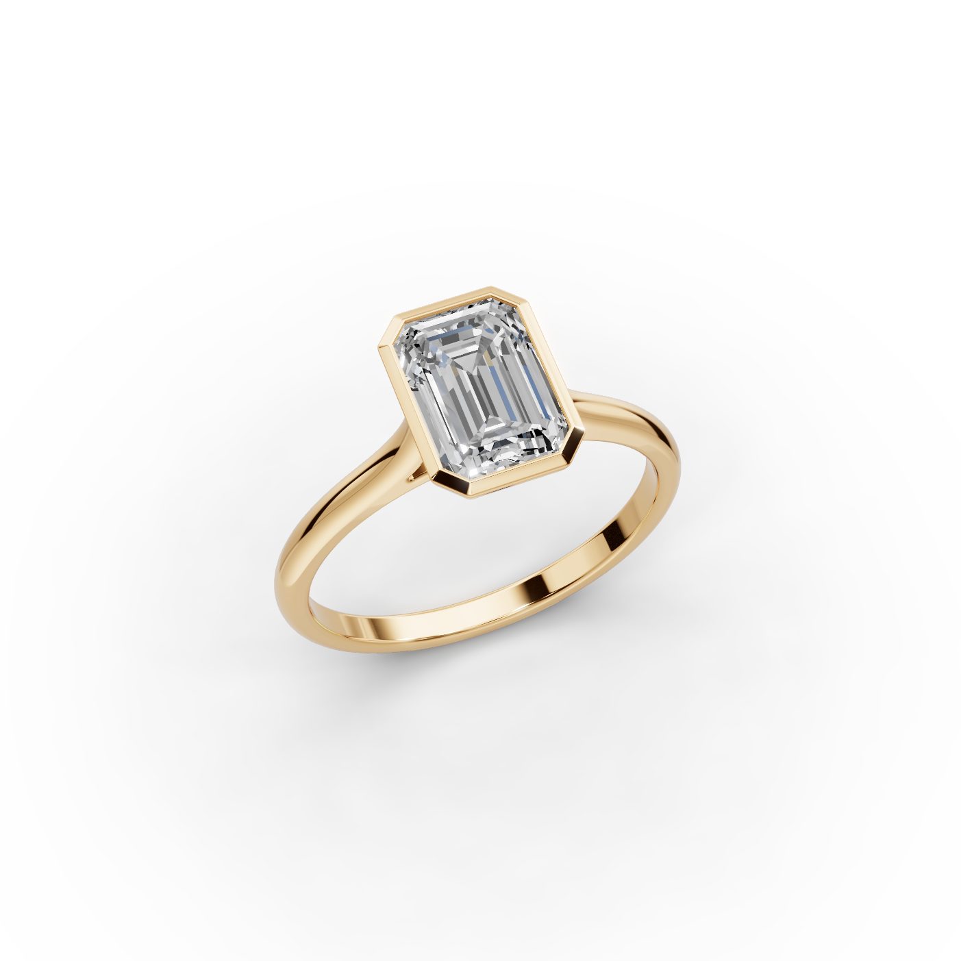 Enduring Glow Emerald Lab-Grown Diamond Solitaire Ring in yellow gold