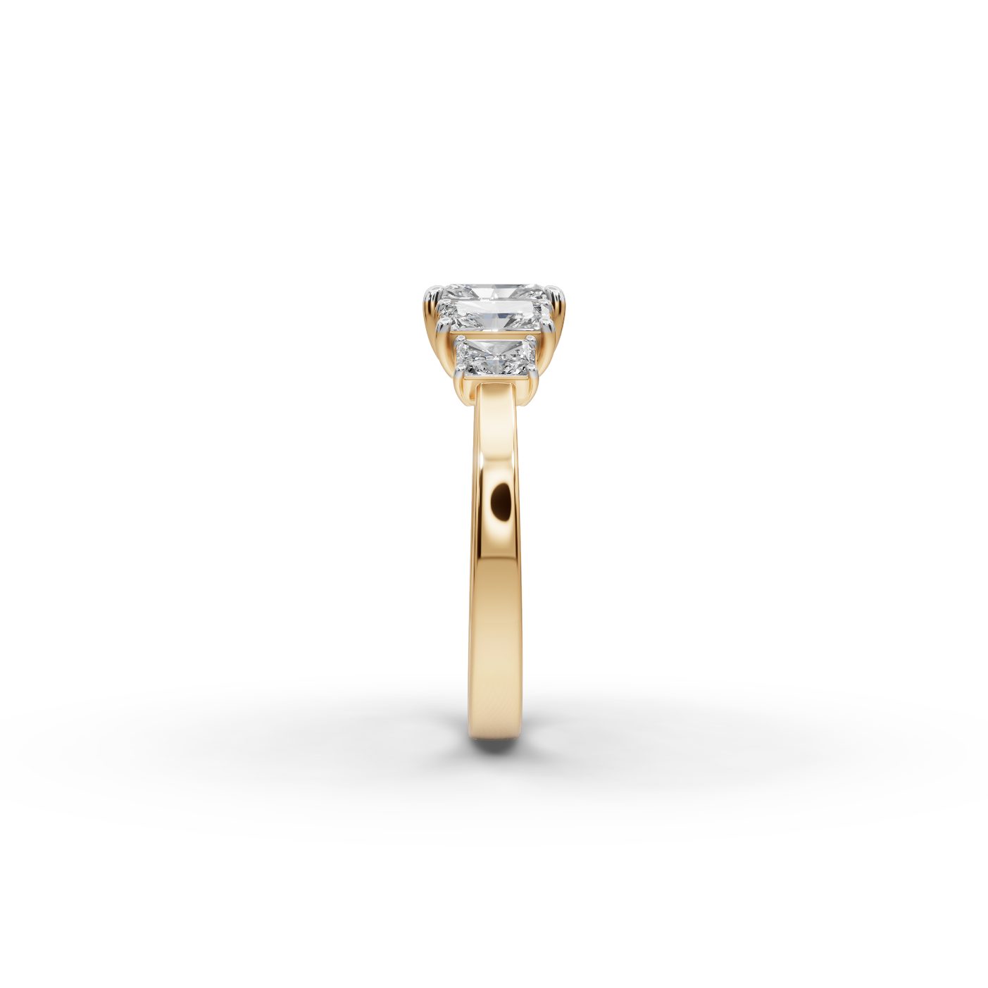 Royal Aura Radiant Lab-Grown Diamond Five Stone Ring in yellow gold